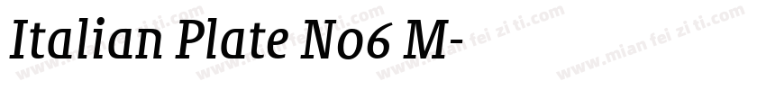 Italian Plate No6 M字体转换